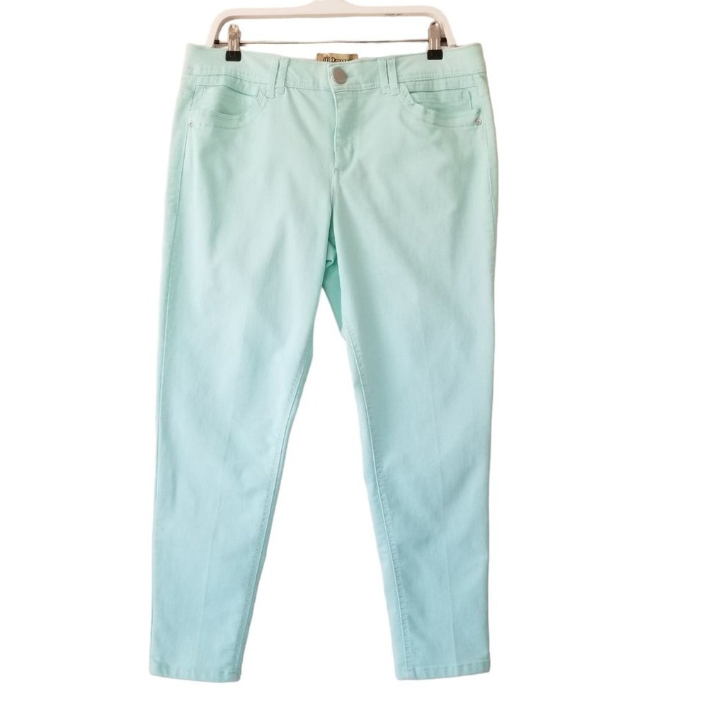 Democracy Women's Ab Technology Skinny Jeans Pants Mint Green Size 14 Stretch